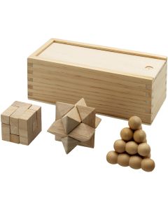 Brainiac 3-piece wooden brain teaser set