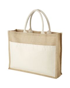 Mumbay jute draagtas met katoenen voorvak 18L