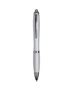 Curvy ballpoint pen with frosted barrel and grip