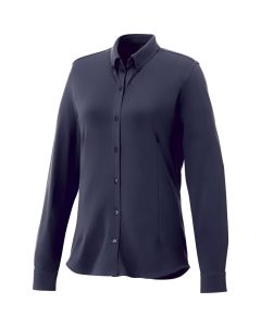 Bigelow piqué dames blouse met lange mouwen