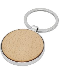 Moreno beukenhouten ronde sleutelhanger