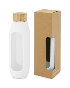 Tidan fles van 600 ml in borosilicaatglas met siliconen grip