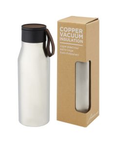 Ljungan koperen vacuüm geïsoleerde roestvrijstalen fles van 500 ml met PU leren band en deksel