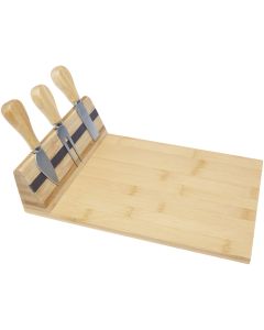 Mancheg magnetische kaasplank van bamboe en bestek