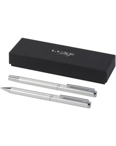 Lucetto cadeauset met balpen en rollerbalpen van gerecycled aluminium