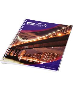 Desk-Mate® A5 spiraal notitieboek en bedrukte achterste omslag